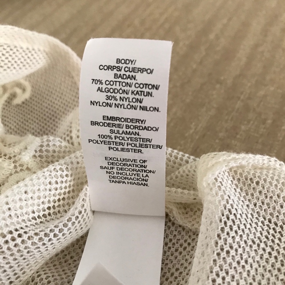 Lucky Brand White Mesh Lace Tee Shirt Medium - Picture 7 of 7
